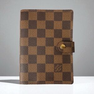 Louis Vuitton Damier Ebene Leather PM Agenda with Ruler Stickers & Map
